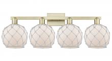 Innovations Lighting 716-4W-AB-G121-8RW - Farmhouse Rope - 4 Light - 35 inch - Antique Brass - Bath Vanity Light