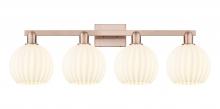 Innovations Lighting 716-4W-AC-G1217-8WV - White Venetian - 4 Light - 35 inch - Antique Copper - Bath Vanity Light