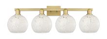 Innovations Lighting 716-4W-BB-G1216-8WM - White Mouchette - 4 Light - 35 inch - Brushed Brass - Bath Vanity Light