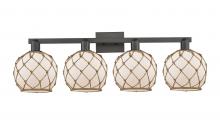 Innovations Lighting 716-4W-BK-G121-8RB - Farmhouse Rope - 4 Light - 35 inch - Matte Black - Bath Vanity Light