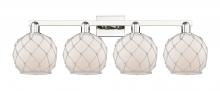 Innovations Lighting 716-4W-PN-G121-8RW - Farmhouse Rope - 4 Light - 35 inch - Polished Nickel - Bath Vanity Light