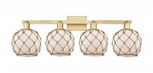 Innovations Lighting 716-4W-SG-G121-8RB - Farmhouse Rope - 4 Light - 35 inch - Satin Gold - Bath Vanity Light