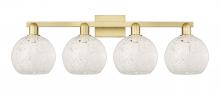 Innovations Lighting 716-4W-SG-G1216-8WM - White Mouchette - 4 Light - 35 inch - Satin Gold - Bath Vanity Light