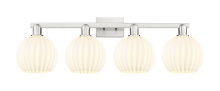 Innovations Lighting 716-4W-SN-G1217-8WV - White Venetian - 4 Light - 35 inch - Brushed Satin Nickel - Bath Vanity Light