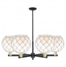 Innovations Lighting 716-6CR-BAB-G121-10RW - Farmhouse Rope - 6 Light - 40 inch - Black Antique Brass - Stem hung - Chandelier