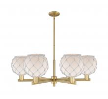 Innovations Lighting 716-6CR-BB-G121-8RW - Farmhouse Rope - 6 Light - 38 inch - Brushed Brass - Stem hung - Chandelier