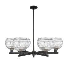 Innovations Lighting 716-6CR-BK-G1213-8CL - Athens Deco Swirl - 6 Light - 38 inch - Matte Black - Stem hung - Chandelier