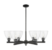 Innovations Lighting 716-6CR-BK-GBD-752 - Bristol - 6 Light - 37 inch - Matte Black - Stem hung - Chandelier