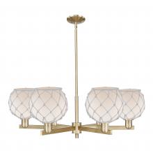 Innovations Lighting 716-6CR-CB-G121-8RW - Farmhouse Rope - 6 Light - 38 inch - Champagne Bronze - Stem hung - Chandelier