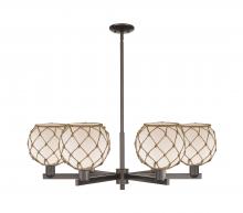 Innovations Lighting 716-6CR-OB-G121-8RB - Farmhouse Rope - 6 Light - 38 inch - Oil Rubbed Bronze - Stem hung - Chandelier
