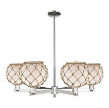 Innovations Lighting 716-6CR-PN-G121-8RB - Farmhouse Rope - 6 Light - 38 inch - Polished Nickel - Stem hung - Chandelier