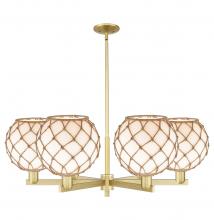 Innovations Lighting 716-6CR-SG-G121-10RB - Farmhouse Rope - 6 Light - 40 inch - Satin Gold - Stem hung - Chandelier