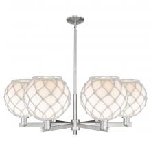 Innovations Lighting 716-6CR-SN-G121-10RW - Farmhouse Rope - 6 Light - 40 inch - Satin Nickel - Stem hung - Chandelier