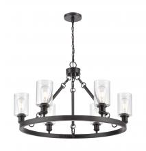 Innovations Lighting 830-BK-G804 - Clymer - 6 Light - 30 inch - Matte Black - Chain Hung - Chandelier