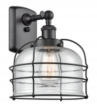 Innovations Lighting 916-1W-BK-G74-CE - Bell Cage - 1 Light - 8 inch - Matte Black - Sconce