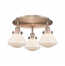 Innovations Lighting 916-3C-AC-G321 - Olean - 3 Light - 19 inch - Antique Copper - Flush Mount