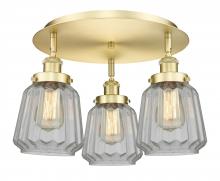 Innovations Lighting 916-3C-SG-G142 - Chatham - 3 Light - 19 inch - Satin Gold - Flush Mount