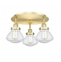 Innovations Lighting 916-3C-SG-G324 - Olean - 3 Light - 19 inch - Satin Gold - Flush Mount