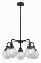 Innovations Lighting 916-5CR-BK-G204-6 - Beacon - 5 Light - 25 inch - Matte Black - Chandelier