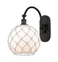 Innovations Lighting 918-1W-OB-G121-10RW - Farmhouse Rope - 1 Light - 10 inch - Oil Rubbed Bronze - Adjustable - Sconce