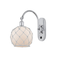 Innovations Lighting 918-1W-PC-G121-8RW - Farmhouse Rope - 1 Light - 8 inch - Polished Chrome - Adjustable - Sconce