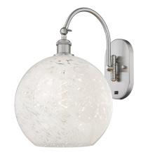 Innovations Lighting 918-1W-SN-G1216-12WM - White Mouchette - 1 Light - 12 inch - Brushed Satin Nickel - Sconce
