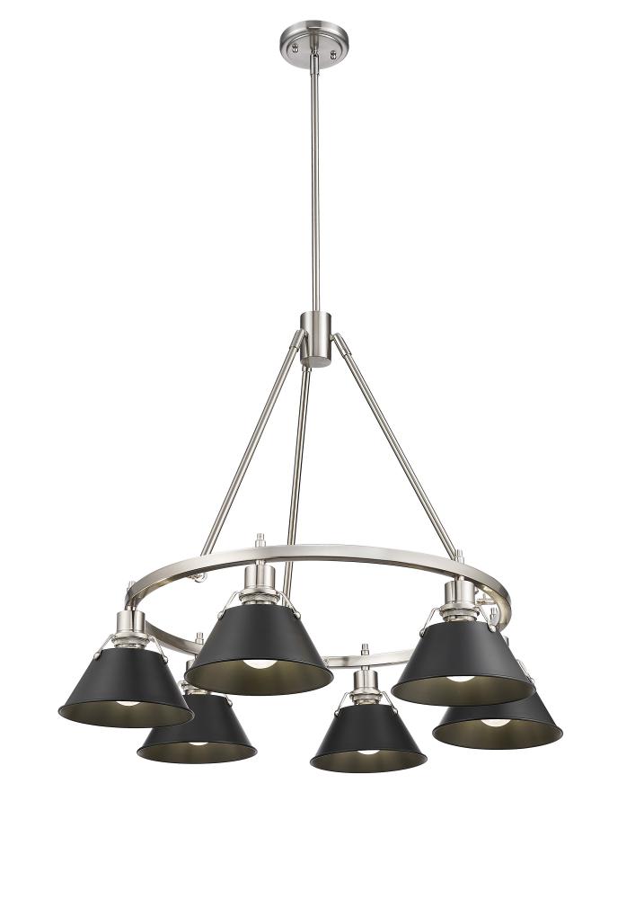 Orwell 6-Light Chandelier in Pewter with Matte Black