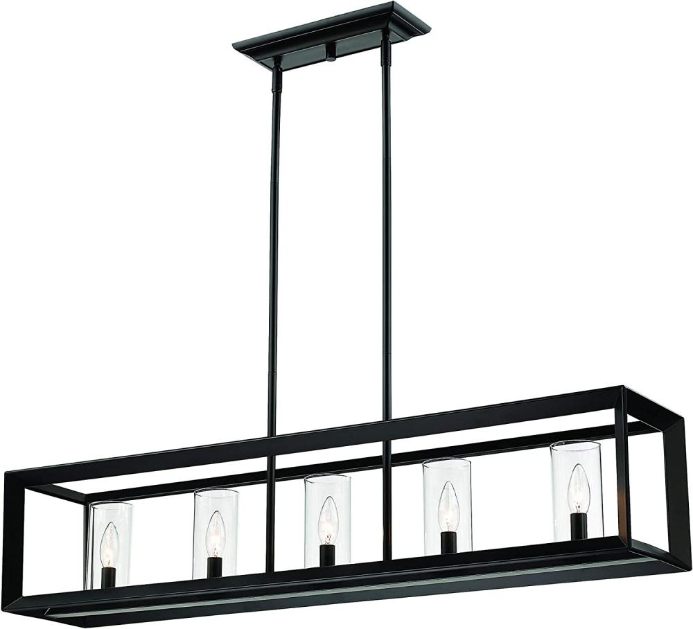 Smyth Linear Pendant in Matte Black with Clear Glass