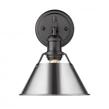 Golden 3306-BA1 BLK-CH - Orwell BLK 1 Light Bath Vanity in Matte Black with Chrome shade