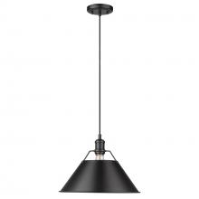 Golden 3306-L BLK-BLK - Orwell 14" Wide Large Pendant in Matte Black