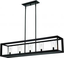 Golden 2073-LP BLK-CLR - Smyth Linear Pendant in Matte Black with Clear Glass