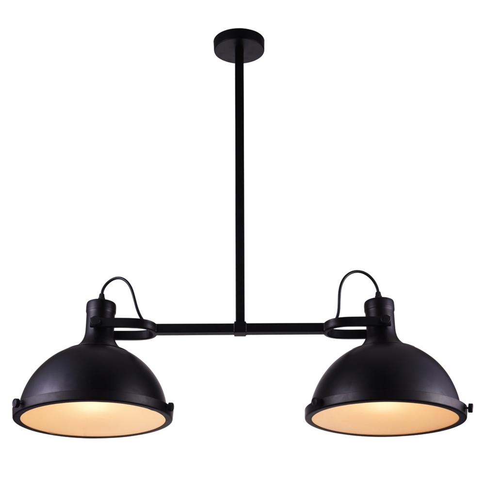 Strum 2 Light Island Chandelier With Black Finish