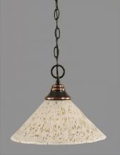 Toltec Company 10-BC-702 - One Light Black Copper Gold Ice Glass Down Pendant