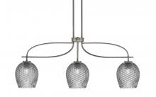 Toltec Company 3936-GP-4902 - Cavella 3 Light Island Light, Graphite Finish, 7.5" Smoke Textured Glass