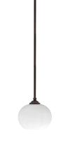 Toltec Company 560-DG-212 - Zilo Stem Hung Mini Pendant, Dark Granite Finish, 7" White Muslin Glass