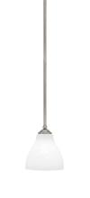 Toltec Company 560-GP-4761 - Zilo Stem Mini Pendant, Graphite Finish, 6.25" White Marble Glass