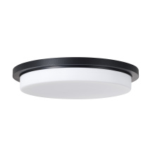 Capital 261311MB - 16" W x 2.5" H Integrated LED Flush Mount in Matte Black with Knurled Texture and White Glas
