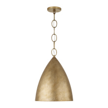 Capital 358511FT - 13" W x 18" H Integrated LED Cone Pendant in Textural Feathered Brass with Designer Chain