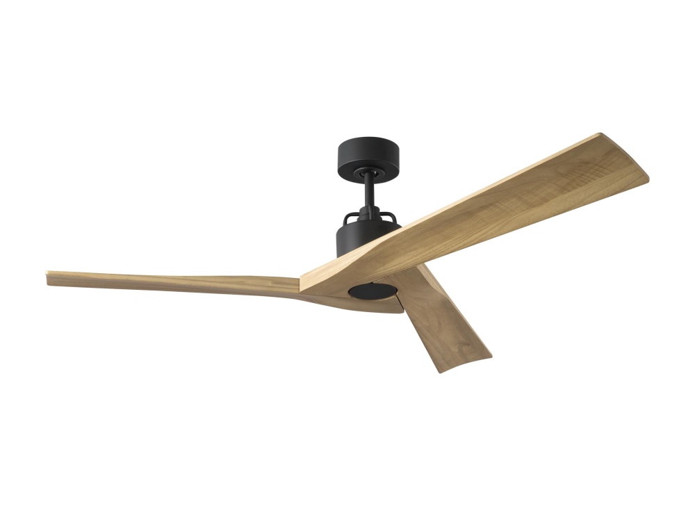 Alma Smart 52 Ceiling Fan in Midnight Black with Natural Honey Blades