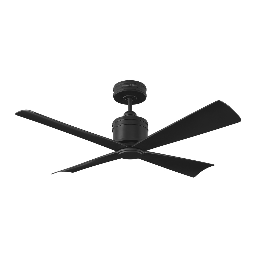 Launceton 44 Ceiling Fan in Midnight Black with Midnight Black Blades