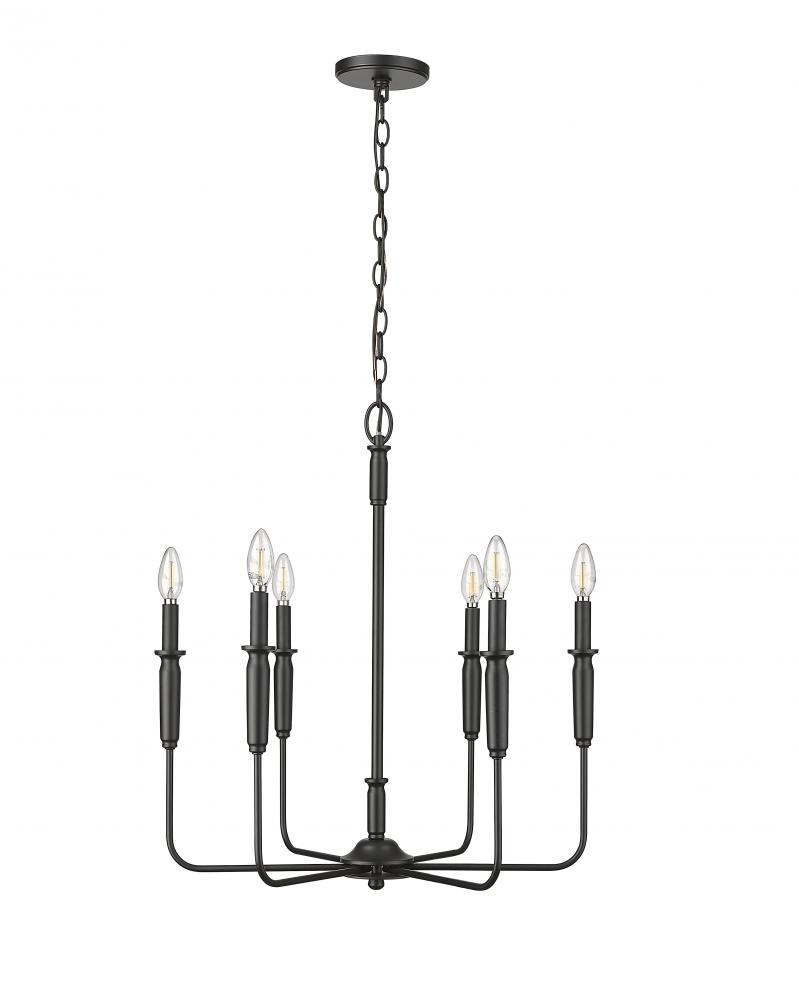 Savanne 6-Light Chandelier Ceiling Light Matte Black