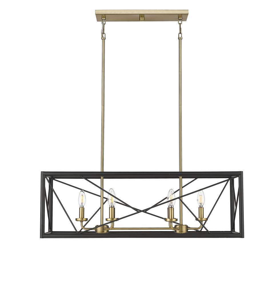 Surrey 6-Light Chandelier Ceiling Light Matte Black / Vintage Brass