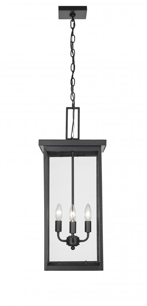 Barkeley 4-Light Outdoor Hanging Lantern Powder Coated Black