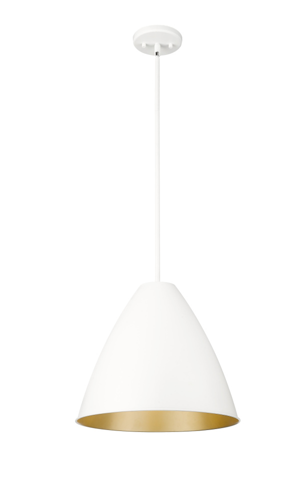 Kayman 15" Wide 1-Light Pendant - Matte White
