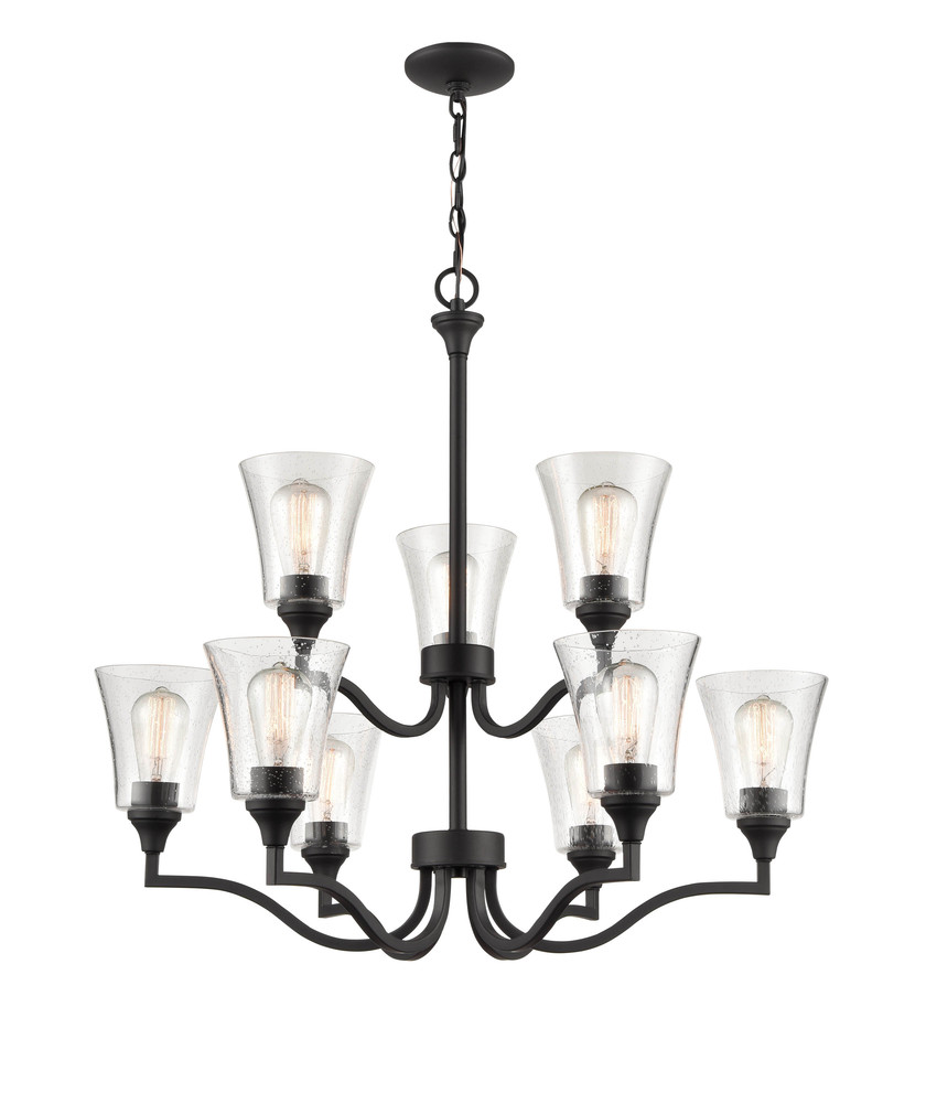 Caily 9-Light Chandelier Ceiling Light Matte Black