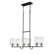 Millennium 3506-MB/BN - Clifton 6-Light Island Matte Black/Brushed Nickel