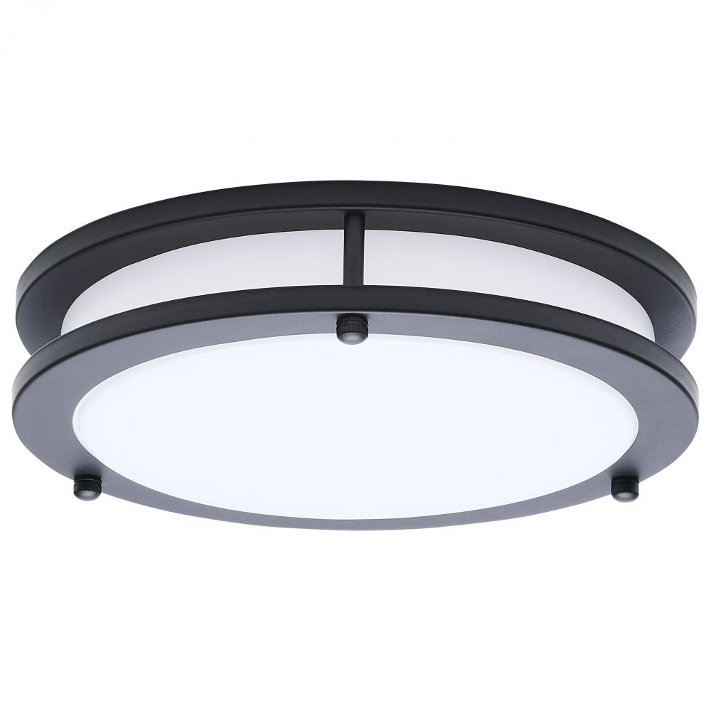 Glamour; LED 10 Inch Flush Mount; Black Finish; 27K/3K/35K/4K/5K CCT Selectable