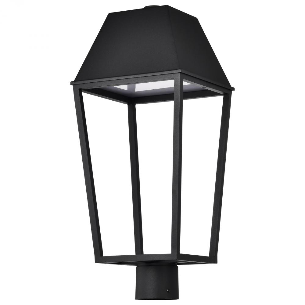 Colt; 10 Watt; LED Outdoor Post Lantern; Matte Black Finish