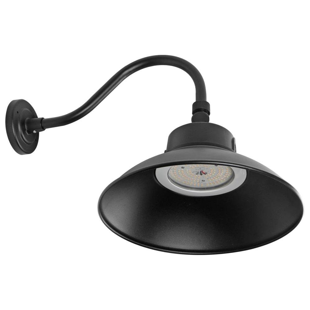 LED Gooseneck; 30W/40W/50W; CCT Selectable 3K/4K/5K; Black; 120-277V; With Photocell