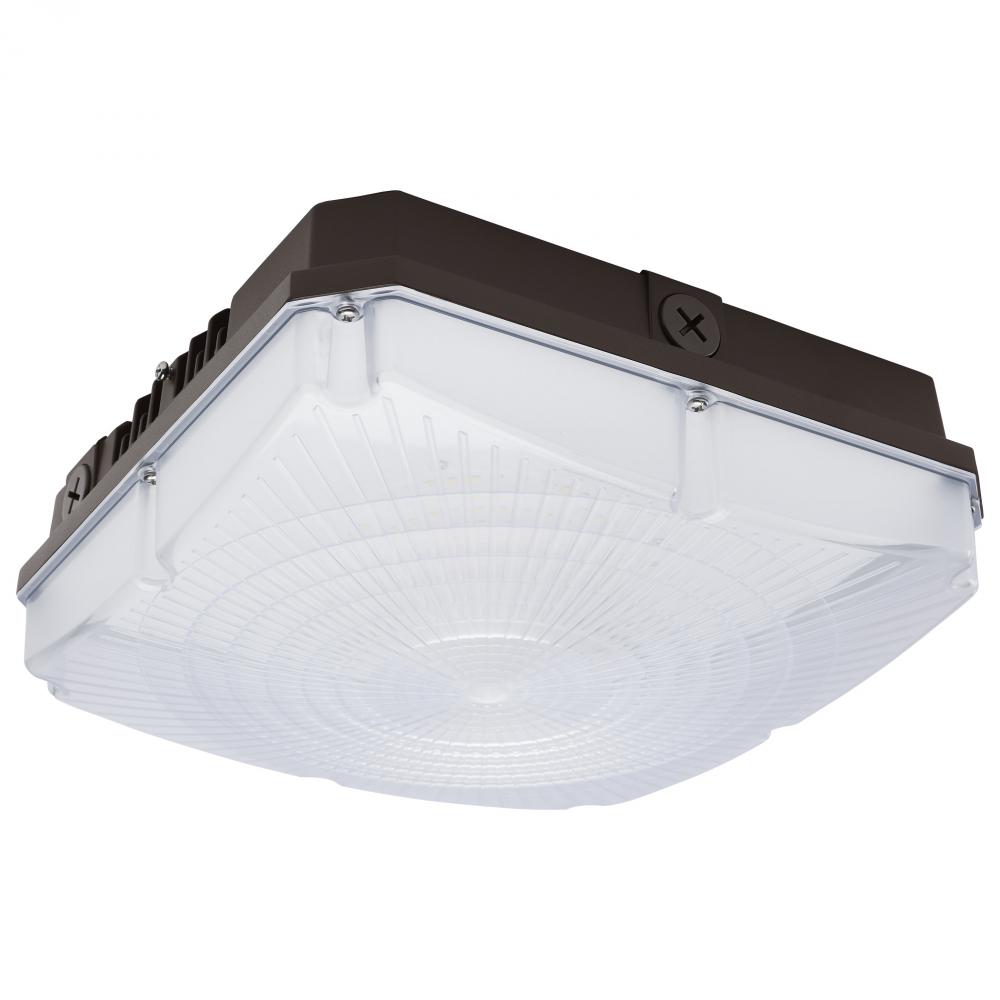 10 Inch LED Field Selectable Canopy Fixture With Sensor; 45/60/70 Watts; 3K/4K/5K CCT; 120-277 Range